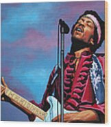Jimi Hendrix 2 Wood Print