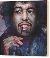 Jimi Hendrix Watercolor Wood Print