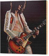 Jimmy Page In Led Zeppelin Painting Wood Print
