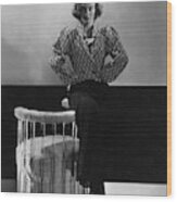 Joan Crawford Wearing A Schiaparelli Dress Wood Print