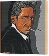 Johnny Cash American Country Music Icon Wood Print