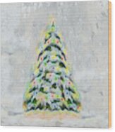 Jolly Christmas Tree Wood Print