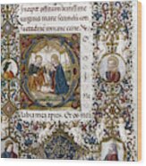 Joseph, Mary, And Child Joseph And Mary Wood Print