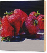 Juicy Strawberries Wood Print