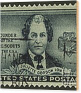 Girl Scouts Founder Juliette Gordon Low Postage Stamp Wood Print