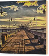 Just The Pier In Long Beach Wood Print