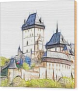 Karlstejn - Famous Gothic Castle Wood Print