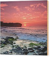 Kauai Shipwreck Beach Sunrise Wood Print