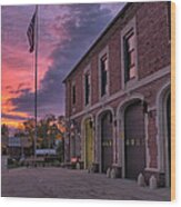 Kenmore Fire Hall Sunset Wood Print