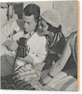 Kenneth Mackenna And Kay Francis With A Camera Wood Print