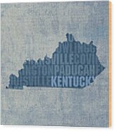 Kentucky Word Art State Map On Canvas Wood Print