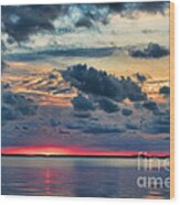 Key Largo Cloudy Sunset Wood Print