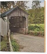 Kidder Hill Covered Bridge Wood Print