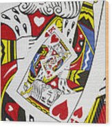 King Of Hearts Collage Wood Print