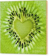 Kiwi Heart Wood Print