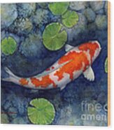 Koi Pond Wood Print