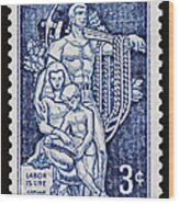 Labor Day Vintage Postage Stamp Print Wood Print
