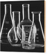 Laboratory Glassware Wood Print