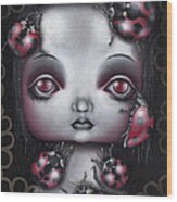 Lady Bug Girl Wood Print