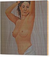 Nude In Satin Wood Print