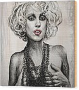 Lady Gaga Wood Print
