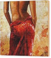 Lady In Red 27 Wood Print