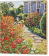 Laguna Beach House Garden Wood Print