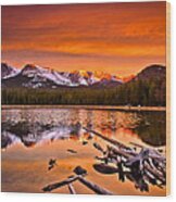 Lake Bierstadt In The Morn Wood Print