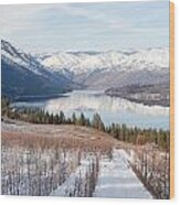 Lake Chelan In Winter Wood Print