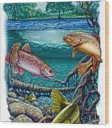 Lake Fish Wood Print