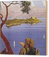 Lake Garda Travel Poster Wood Print