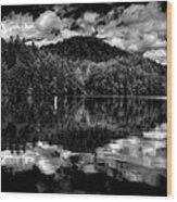 Lake Santeetlah In Black And White Wood Print