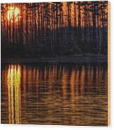 Lake Sunset Wood Print