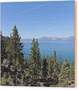 Lake Tahoe Through The Trees Wood Print