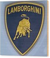 Lamborghini Car Badge Wood Print