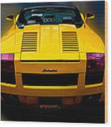 Lamborghini In Yellow Wood Print