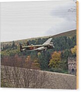 Lancaster Kc-a At The Derwent Dam Wood Print