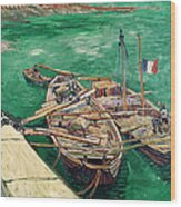 ArtWall Vincent Van Goghs Landing Stage with Boats Art Appeelz Removable Wall Art Graphic 14 x 18 