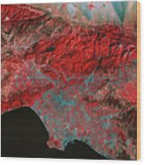Landsat Image Of Los Angeles Wood Print