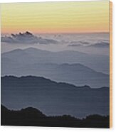 Landscape Of The Himalayas At Dawn Wood Print