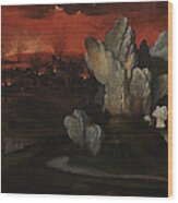 Landscape With The Destruction Of Sodom And Gomorrah Wood Print