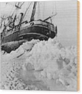 Last Moments Of Shackletons Endurance Wood Print