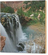 Late Afternoon At Little Navajo Falls Wood Print