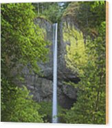 Latourell Falls Wood Print