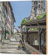 Lausanne Cathedral Wood Print