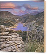 Lenticular Clouds At Canales Lake Wood Print