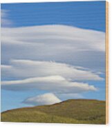 Lenticular Clouds Over Torres Del Paine Wood Print