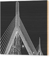 Leonard P. Zakim Bunker Hill Memorial Bridge Bw Ii Wood Print