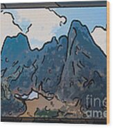 Liberty Bell Mountain Abstract Landscape Painting Wood Print
