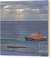 Lifeboats And A Gig Wood Print